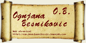 Ognjana Besniković vizit kartica
